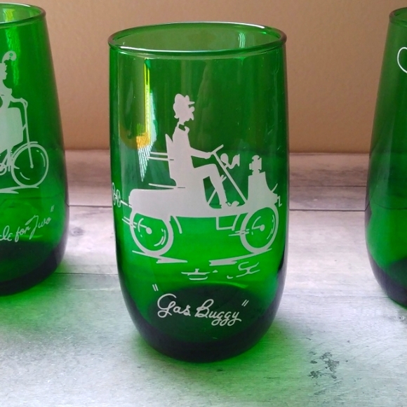Anchor Hocking Green Glasses Set/4 - Picture 3 of 8